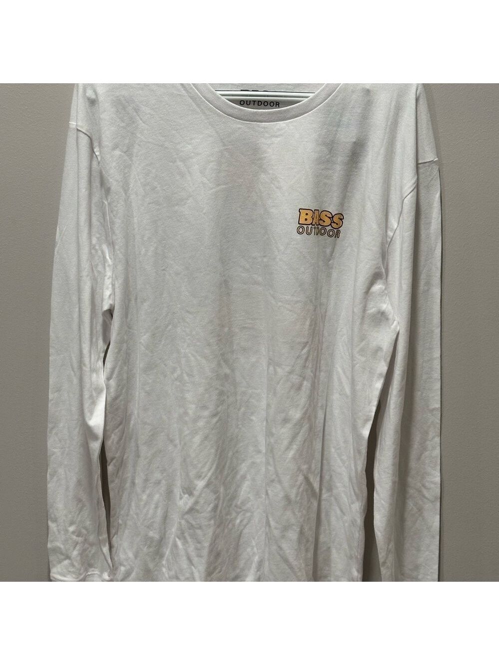 BASS OUTDOORS Marshmellow White Mesa Path Long Sleeve T-Shirt Size XL